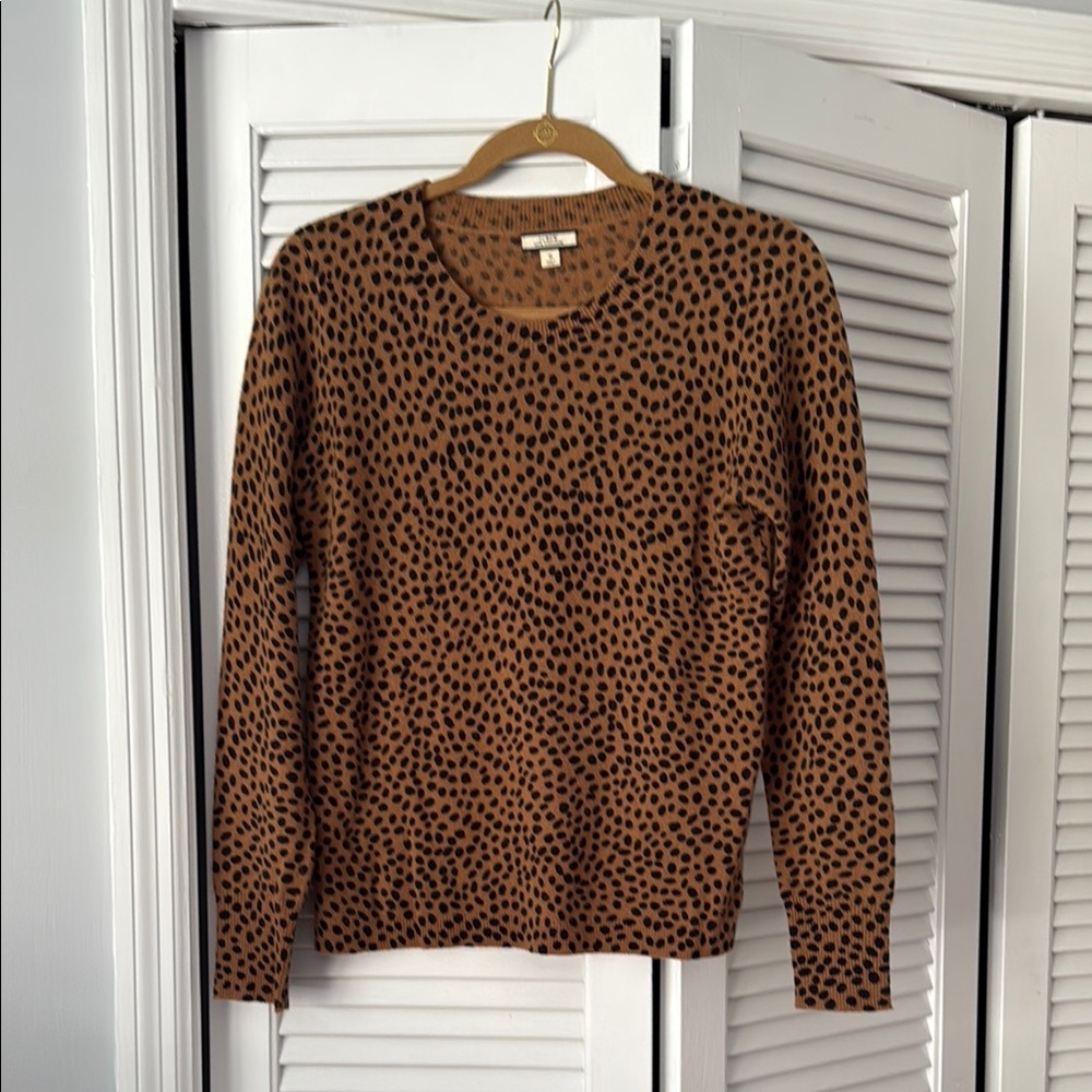 J. Crew Cashmere Animal Print Sweater